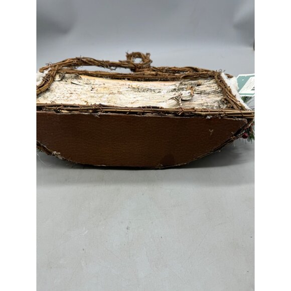 Rustic Birch Bark & Pine Cone Basket Handle Christmas decor wall handing READ - Picture 8 of 9